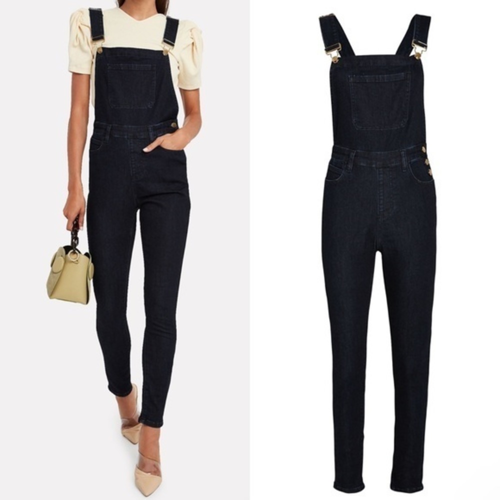 NWT:  WeWoreWhat High-Rise Skinny Denim Overalls Indigo Blue Womens XS Fitted